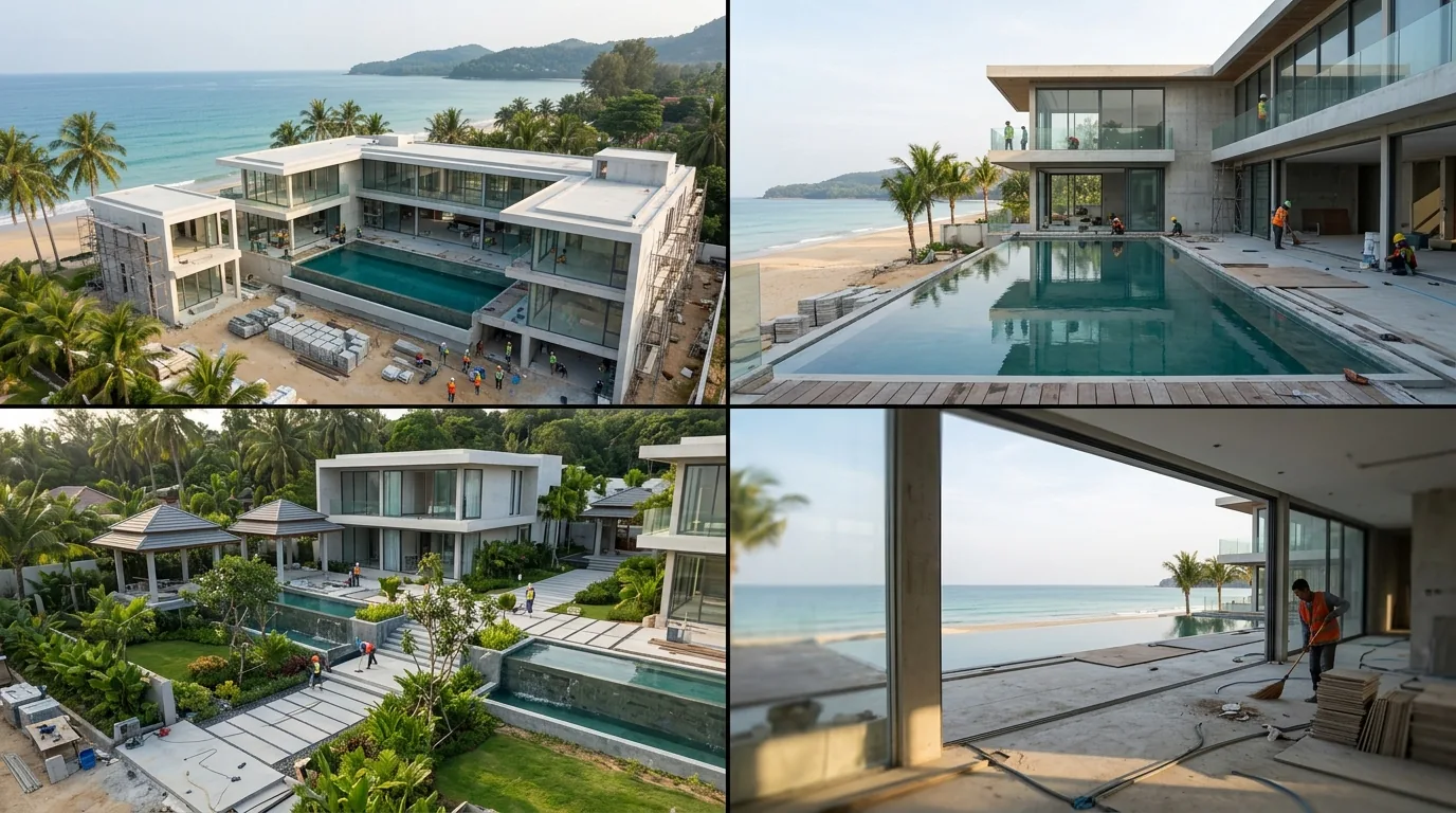 Luxury residence under construction near the coast